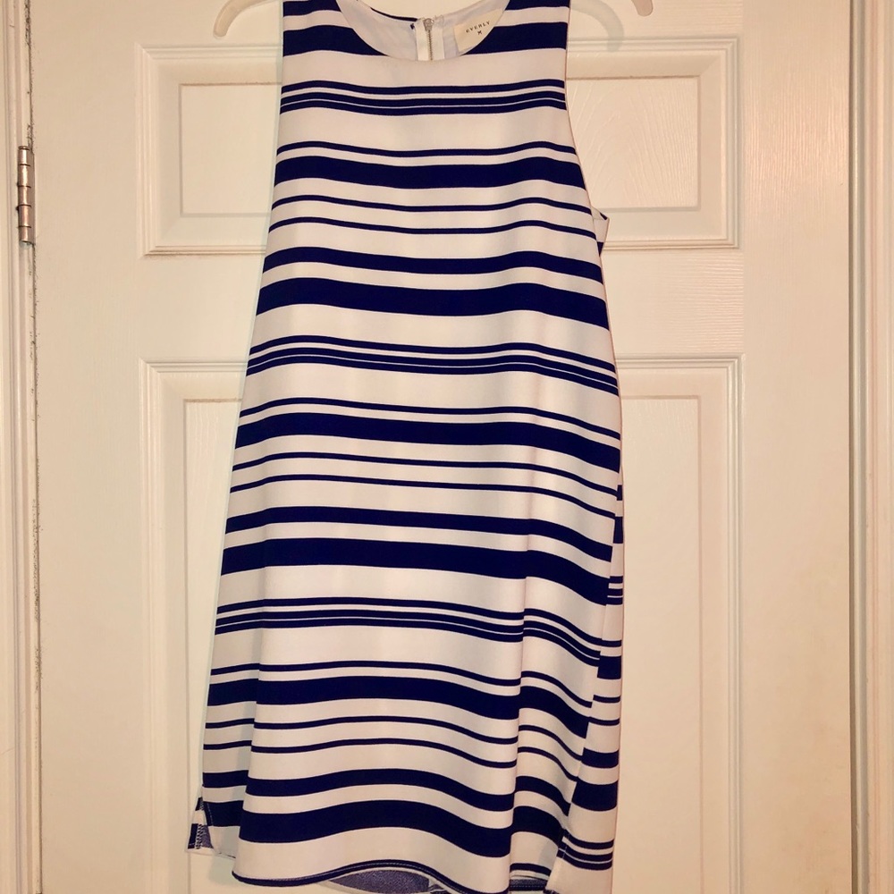 White/ Navy striped Dress. Worn once!